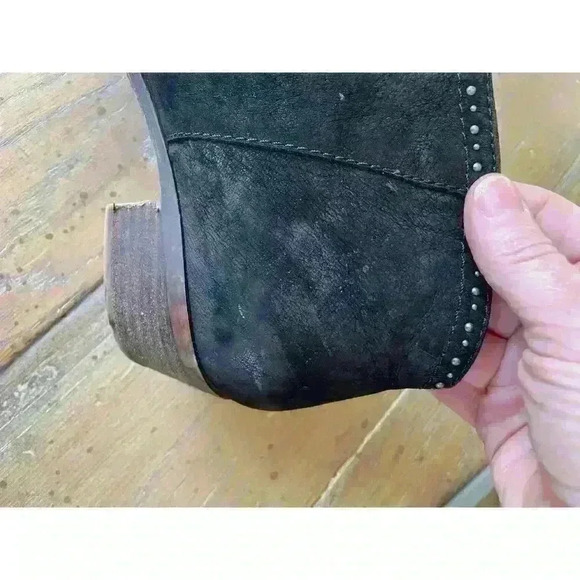 Lucky Brand Women's Sz 8 Benna Black Studded Suede Ankle Boots Bootie - Picture 10 of 11